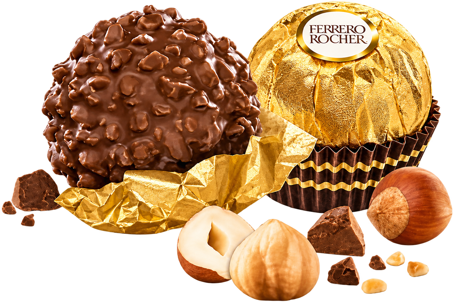 Ferrero Rocher, em tamanho menor que o panetone